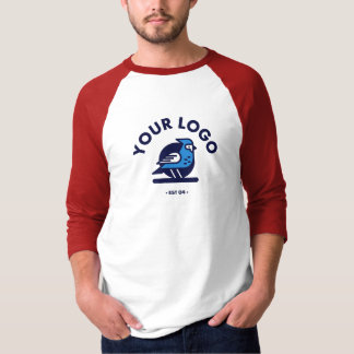 Mannen Basic 3/4 T-shirt - wit/rood