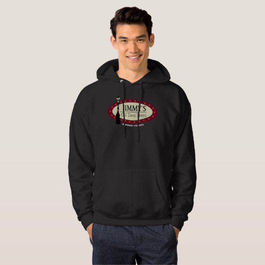 Mannen Basic Black Hooded Sweatshirt JOTT Logo (Voorkant volledig)