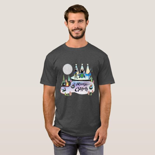 Mannen Basic Dark T-Shirt Charcoal Heather RushCam (Voorkant volledig)