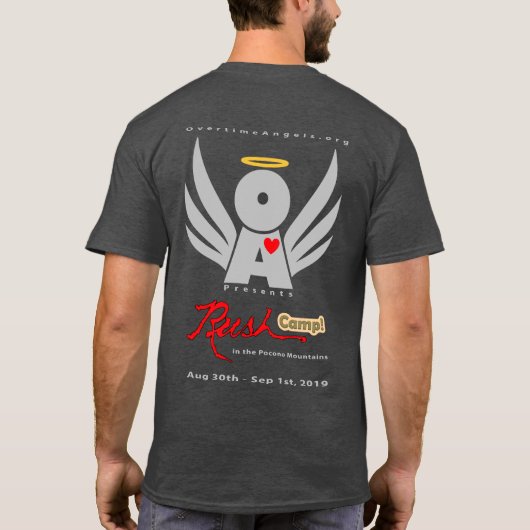 Mannen Basic Dark T-Shirt Charcoal Heather RushCam (Achterkant)