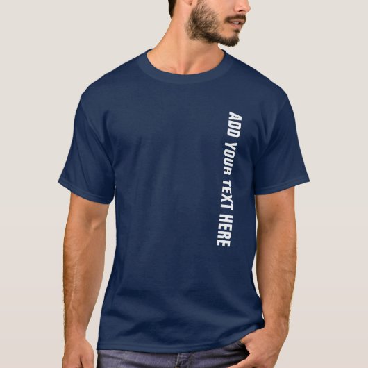 Mannen Basic Dark T-Shirts Custom Sjabloon Navy Bl (Voorkant)