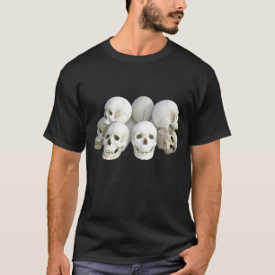 Mannen Basic donker T-shirt/realistische schedels T-shirt