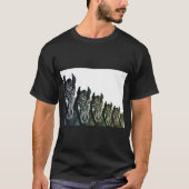 Mannen Basic donker T-shirt, zwarte paarden kunst T-shirt (Voorkant)