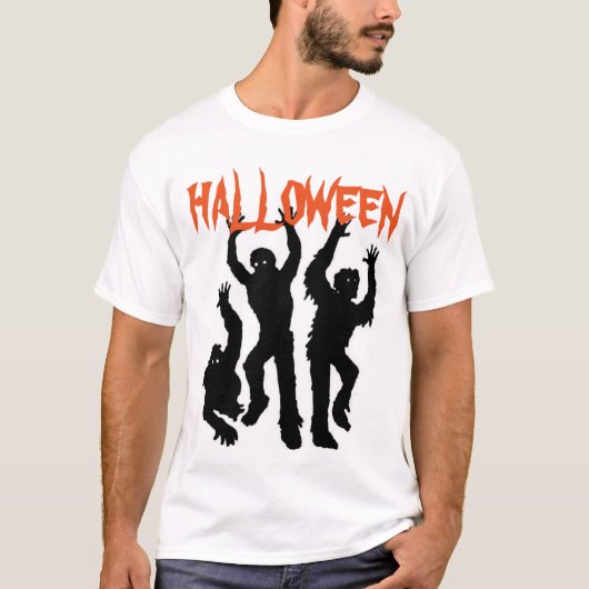 Mannen Basic Halloween T-Shirt/Zombies T-shirt (Voorkant)