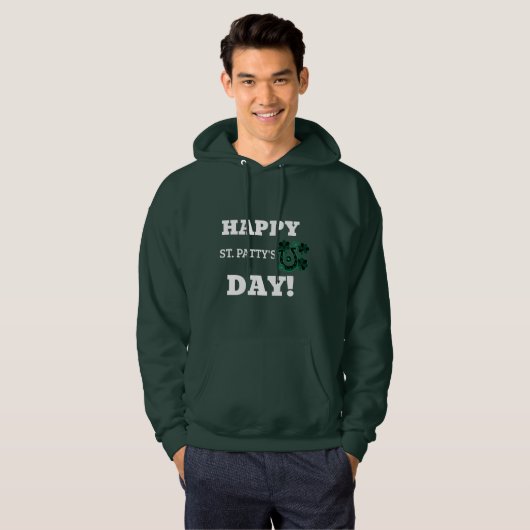 Mannen Basic Hooded Sweatshirt St. Patrick’s Day (Voorkant volledig)