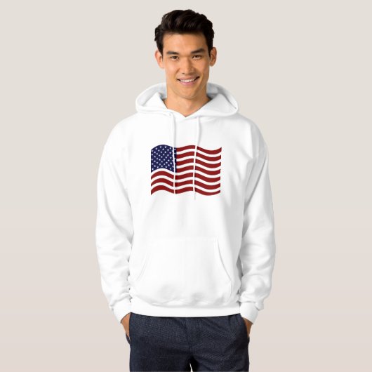 Mannen Basic Hoodie - Amerikaanse vlag (Voorkant volledig)