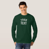 Mannen Basic lange mouw Deep Forest Groene Sjabloo T-shirt (Voorkant volledig)