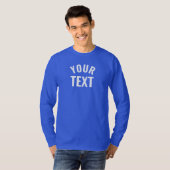 Mannen Basic lange mouw Deep Royal Blue Modern T-shirt (Voorkant volledig)