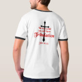 Mannen Basic Ringer T-Shirt John 16:33 (Achterkant)