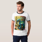 Mannen Basic Ringer T-shirt Whimsical Dragon T-shi (Voorkant volledig)