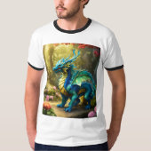 Mannen Basic Ringer T-shirt Whimsical Dragon T-shi (Voorkant)