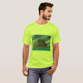 Mannen Basic Ringer T-shirt Wit-Groen (Voorkant volledig)