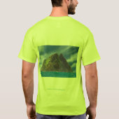 Mannen Basic Ringer T-shirt Wit-Groen (Achterkant)