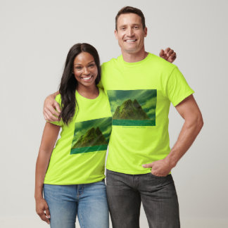 Mannen Basic Ringer T-shirt Wit-Groen