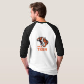 Mannen Basic Sleeve Raglan T-Shirt met NICE TIGER (Achterkant volledig)