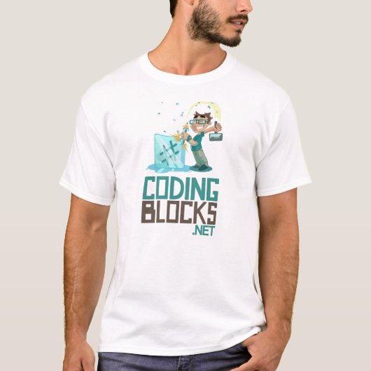 Mannen Basic T - Codeblokken Verticale Logo T-shirt (Voorkant)