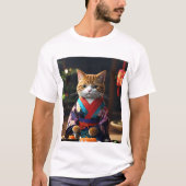 Mannen basic T-shirt bedrukt Cat (Voorkant)
