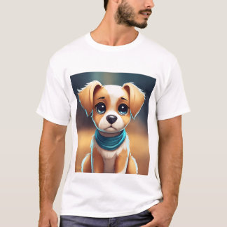 Mannen basic T-shirt bedrukte puppy