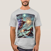 Mannen-basic T-shirt In een stormachtig slagveld g (Voorkant)