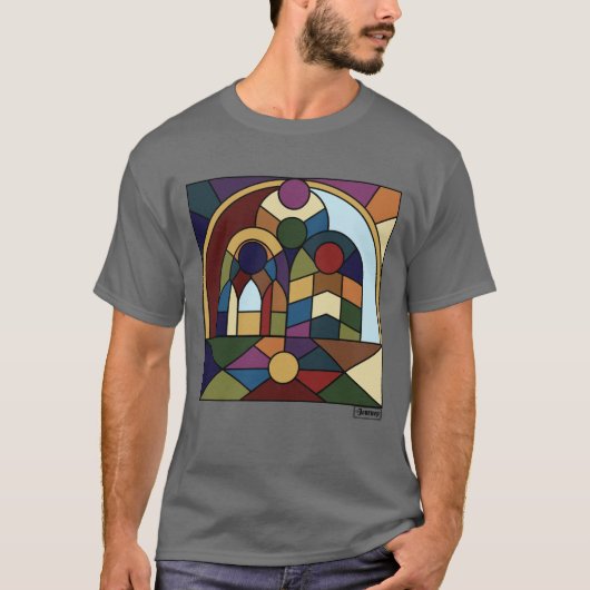 Mannen Basic T-Shirt met Colorblock (Voorkant)