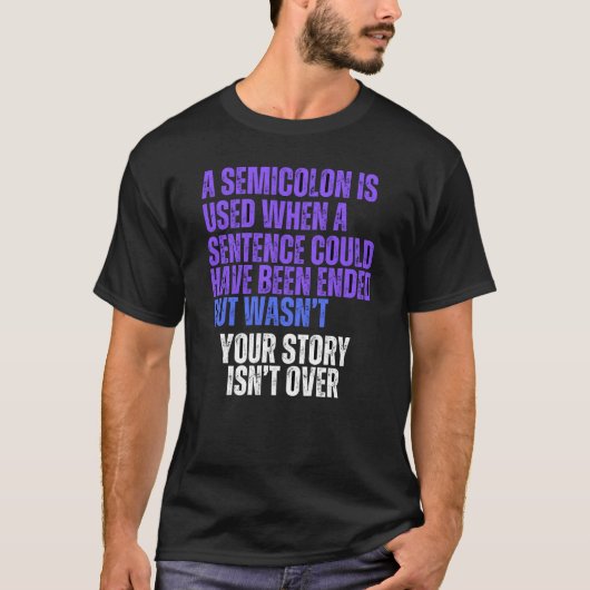Mannen Basic T-Shirt puntkomma en puntkomma (Voorkant)