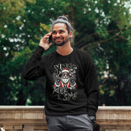 Mannen Basic T-shirt Santa Claus Rock Star T-shirt