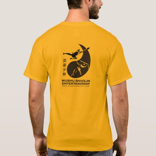 Mannen Basic T-Shirt - WUSHU SHAOLIN ENTERTAINMENT (Achterkant)