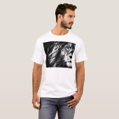 Mannen Basic T-Shirts Modern Elegant Lion Face (Voorkant volledig)