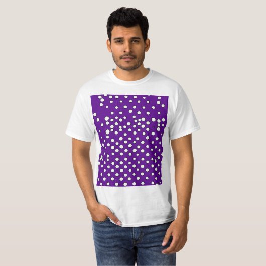 Mannen Basic T-Shpolka dot patroon paarse T-shirt (Voorkant volledig)