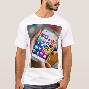 Mannen Basic Tee Shirt zoals Social Media