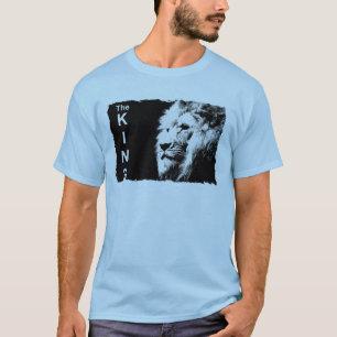 Mannen Basic TShirts Pop Art Lion Face Light Blue
