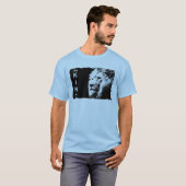 Mannen Basic TShirts Pop Art Lion Face Light Blue (Voorkant volledig)