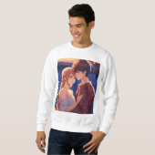 Mannen-basis T-shirt bedrukt paar (Voorkant volledig)