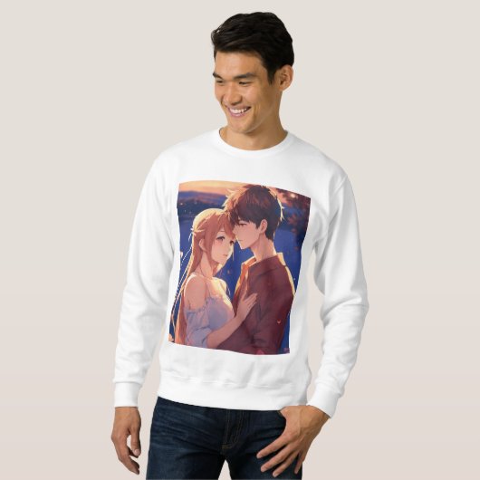 Mannen-basis T-shirt bedrukt paar (Voorkant volledig)