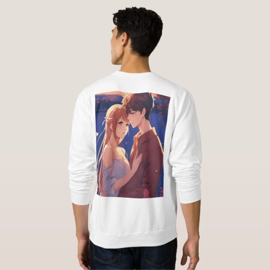 Mannen-basis T-shirt bedrukt paar (Achterkant volledig)