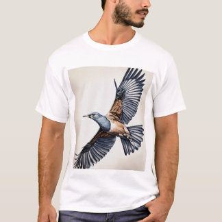 Mannen-basis T-shirt bedrukte vogel