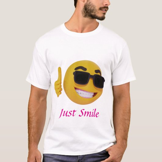 Mannen-basis T-shirt met glimlach Emoji (Voorkant)