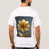 Mannen-basis T-shirt printerbloem (Achterkant)