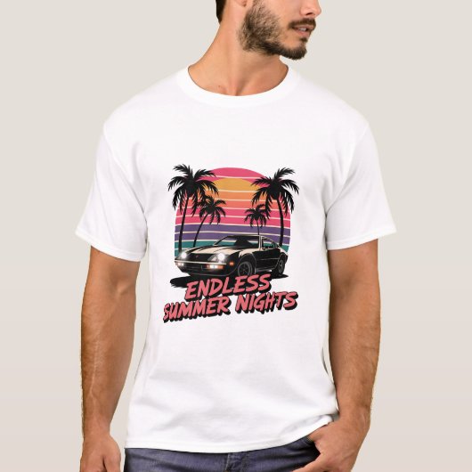 Mannen-basis T-shirt Summer Vibe (Voorkant)