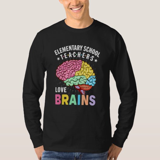 Mannen basisleraar liefde hersenen school t-shirt (Voorkant)
