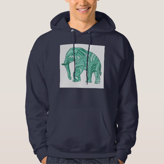 Mannen-basismodel olifantenhoodie hoodie (Voorkant)