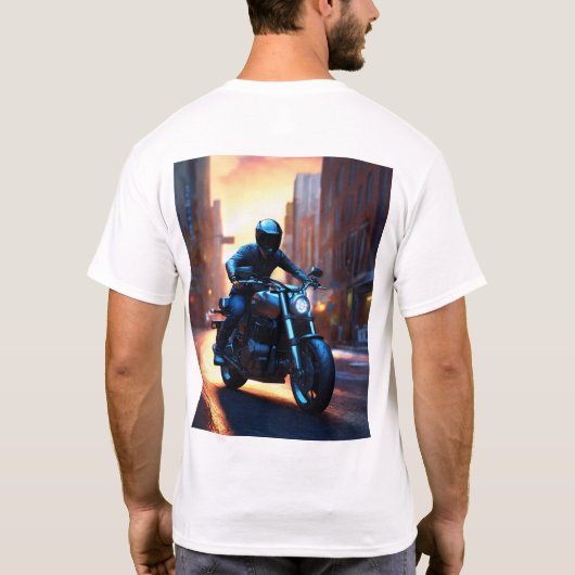 Mannen basismotor met T-shirt bedrukt (Achterkant)