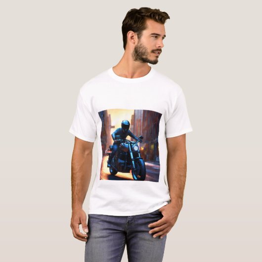 Mannen basismotor met T-shirt bedrukt (Voorkant volledig)