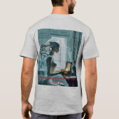 Mannen-basisshirt "De toekomst ontmoet intelligent T-shirt (Achterkant)