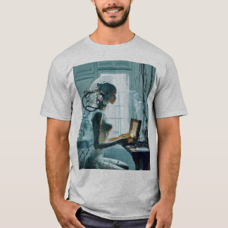 Mannen-basisshirt "De toekomst ontmoet intelligent T-shirt