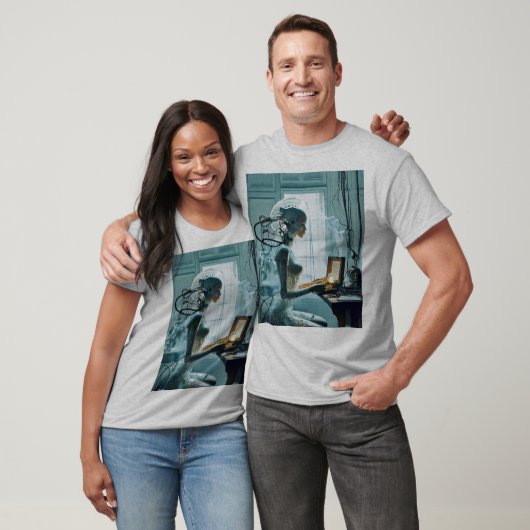 Mannen-basisshirt "De toekomst ontmoet intelligent T-shirt (Unisex)