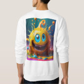 Mannen basissweatshirt met druipende typografie Ar Trui (Achterkant)