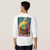 Mannen basissweatshirt met druipende typografie Ar Trui (Achterkant volledig)