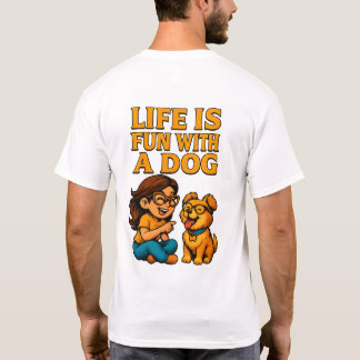 Mannen basist-shirt leven is leuk met een hond & d t-shirt