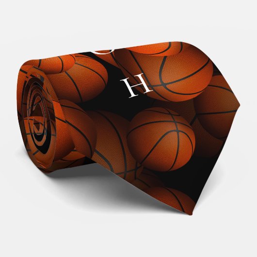 Mannen-basketbal patterde stropdas voor coach (Opgerold)